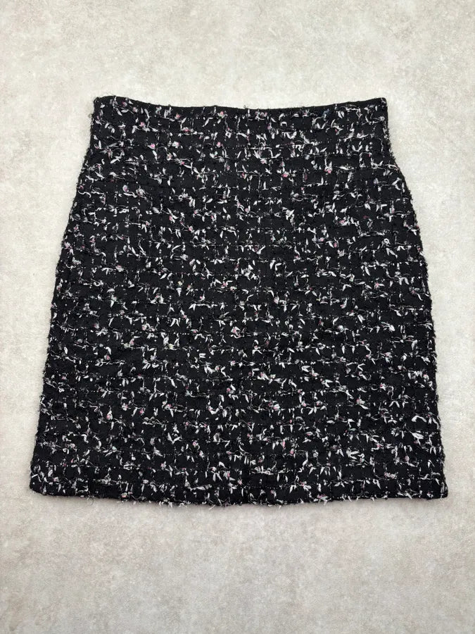 Chanel Tweed Black Midi Tailored Skirt qKQtNbl 3