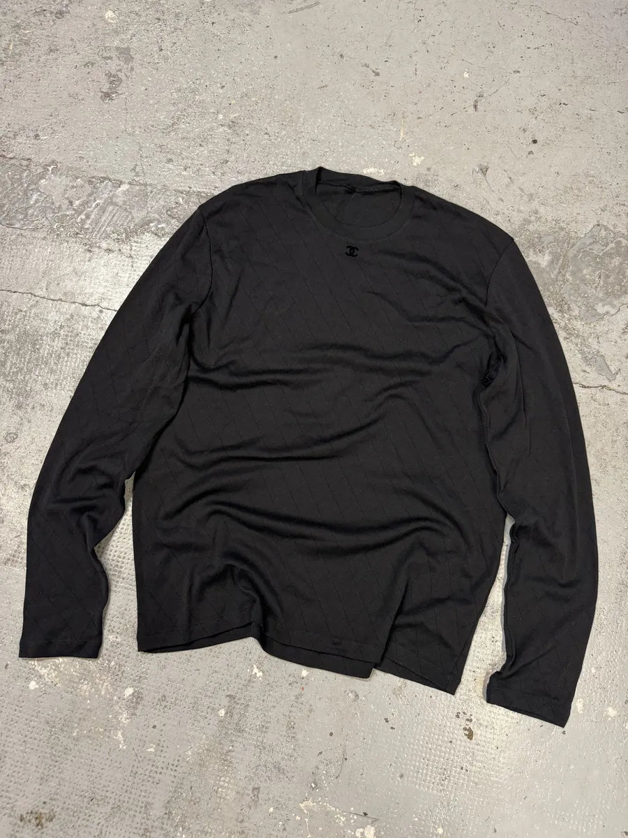 Chanel Uniform Black Logo Longsleeves GksnOWU 5