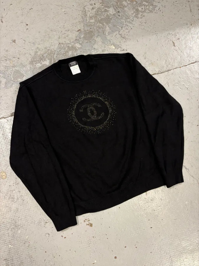 Chanel Uniform Black Wool Sweater fozPJuc 3