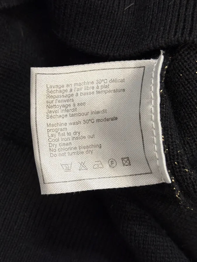 Chanel Uniform Black Wool Sweater fozPJuc 9