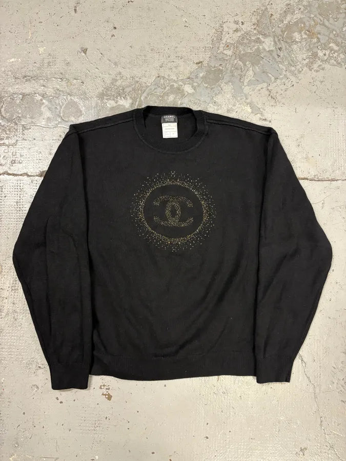 Chanel Uniform Black Wool Sweater fozPJuc 0
