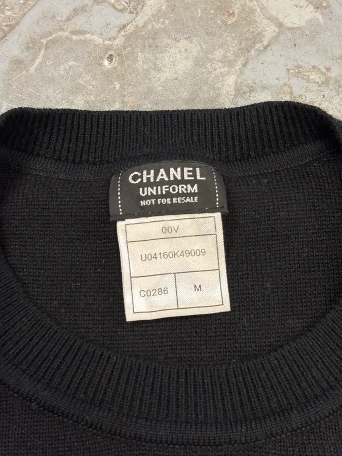 Chanel Uniform Black Wool Sweater fozPJuc 8