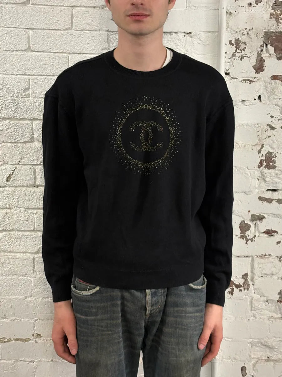 Chanel Uniform Black Wool Sweater fozPJuc 1