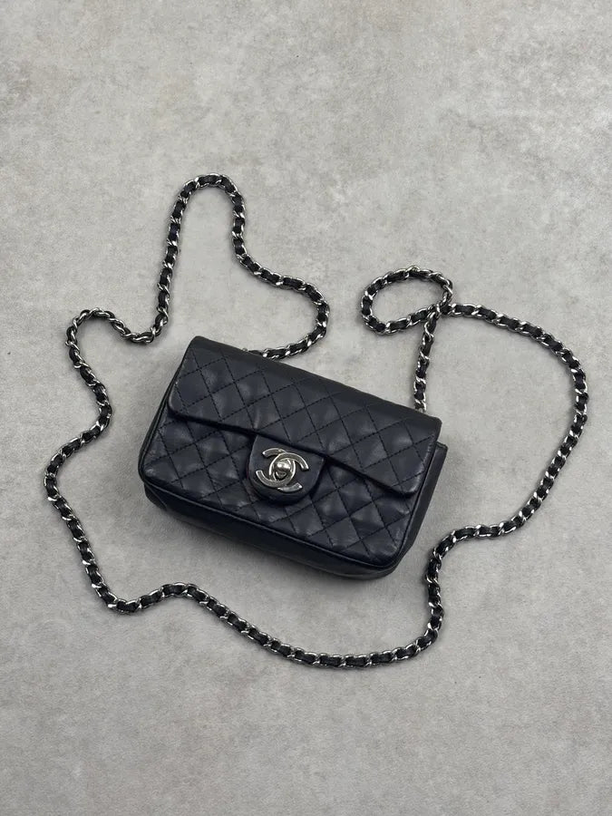 Chanel Mini Classic Timeless on Chain Black Leather Bag vRPzCRp 0