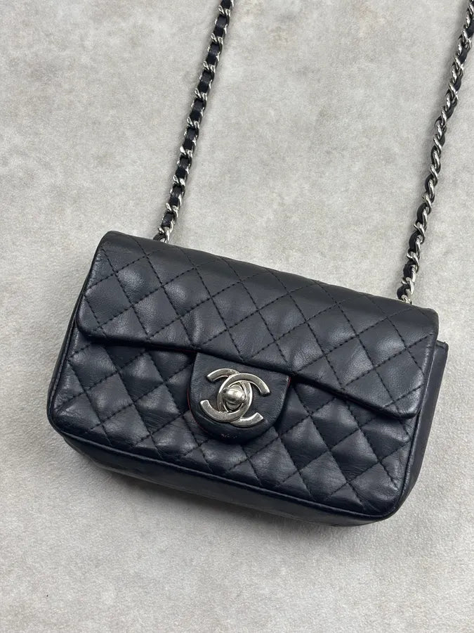 Chanel Mini Classic Timeless on Chain Black Leather Bag vRPzCRp 6