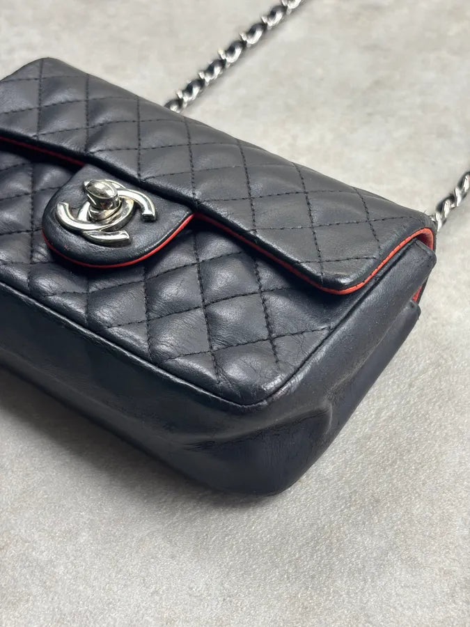 Chanel Mini Classic Timeless on Chain Black Leather Bag vRPzCRp 5