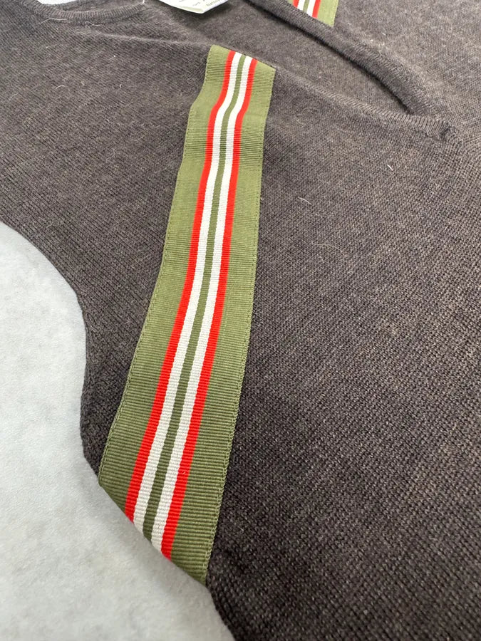 SS2006 Chloé Brown Stripe V-Neck Merinos Wool Top GnxWhRL 6