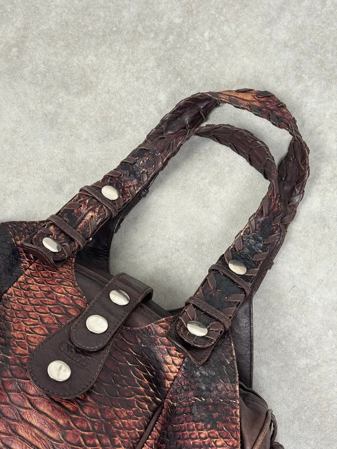 Chloé Red Burgundy Python Leather Silverado Handle Bag GhfUYLh 6