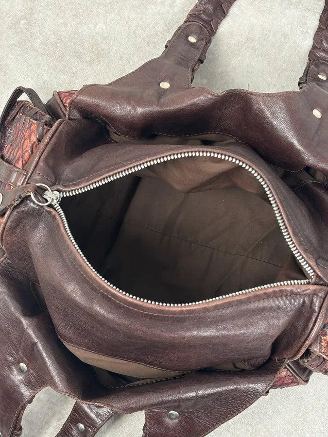 Chloé Red Burgundy Python Leather Silverado Handle Bag GhfUYLh 14