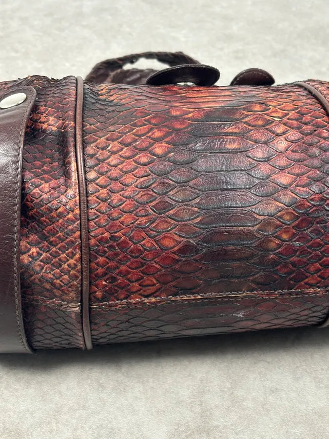 Chloé Red Burgundy Python Leather Silverado Handle Bag GhfUYLh 11