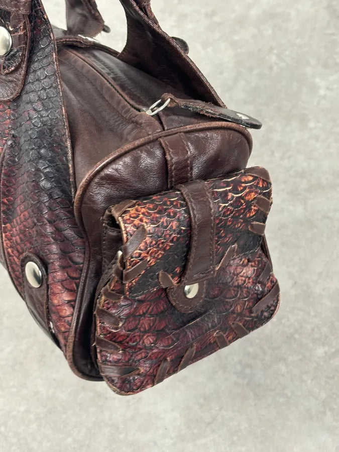 Chloé Red Burgundy Python Leather Silverado Handle Bag GhfUYLh 12