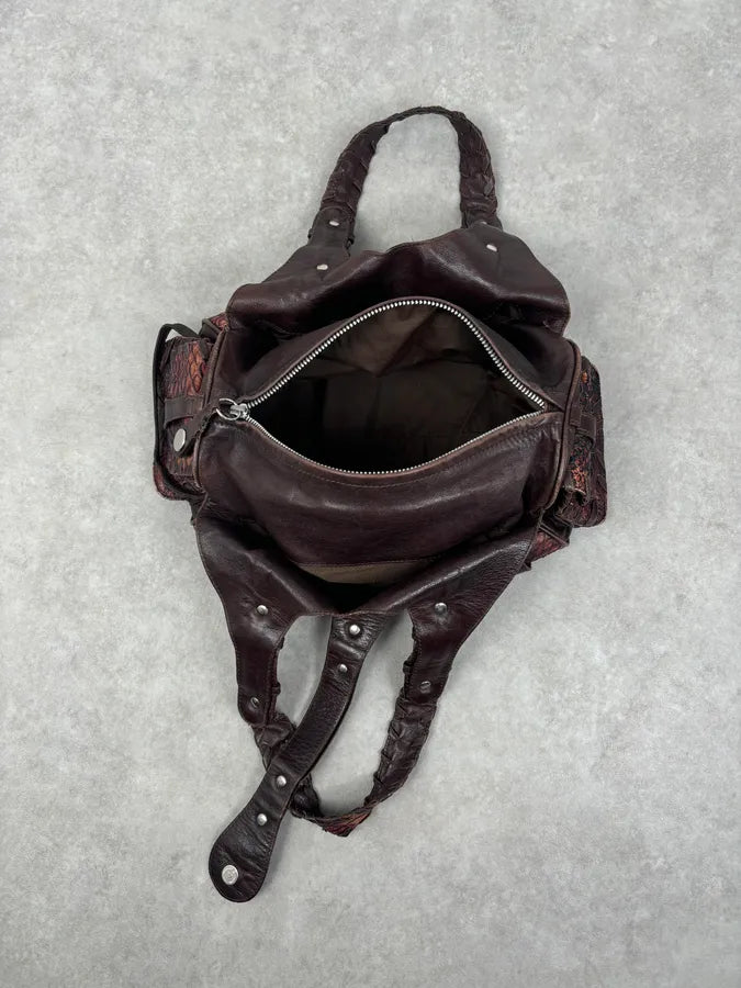 Chloé Red Burgundy Python Leather Silverado Handle Bag GhfUYLh 13