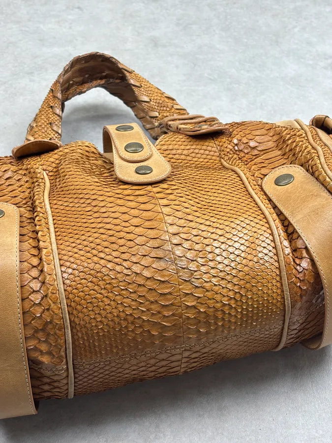 Chloé Camel Python Leather Silverado Handle Bag tuQLYip 6