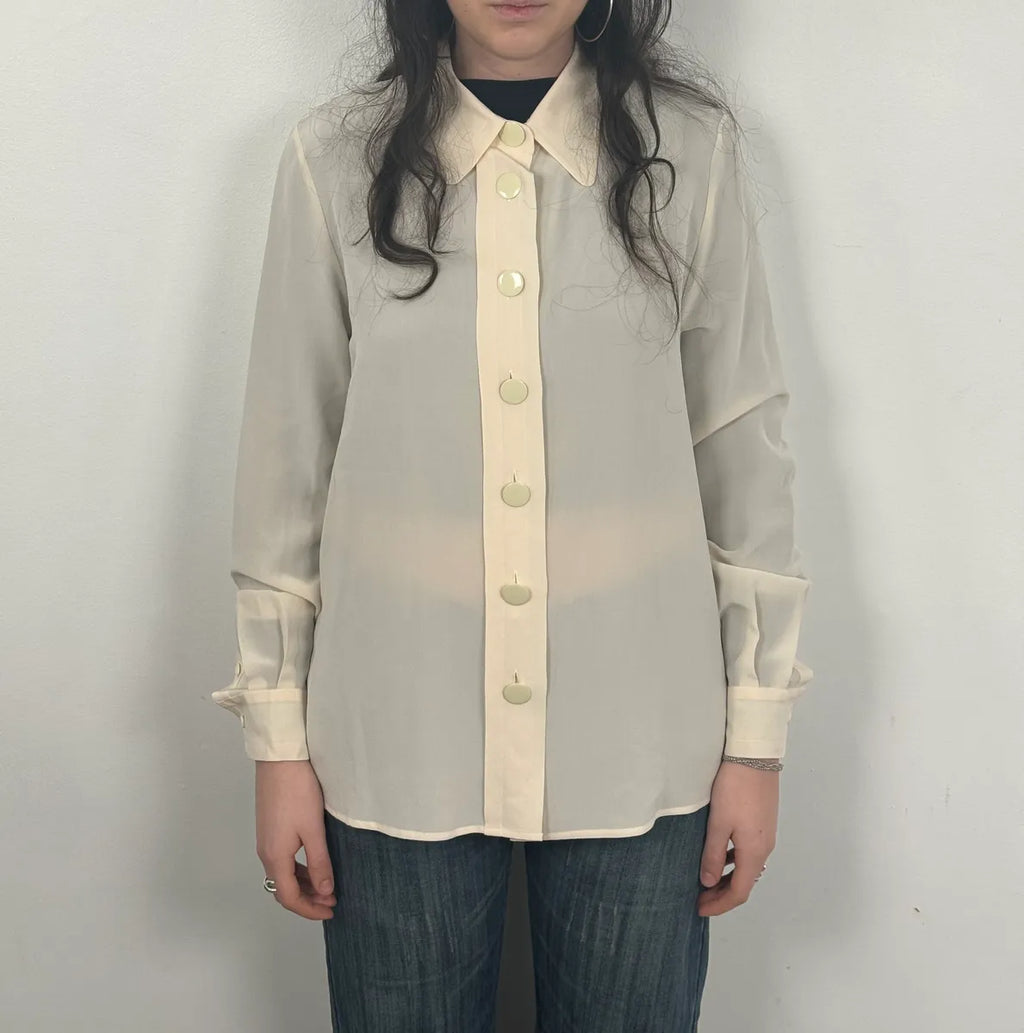 Chloé Creamy Beige Buttoned Classy Shirt FzKSlcD 1