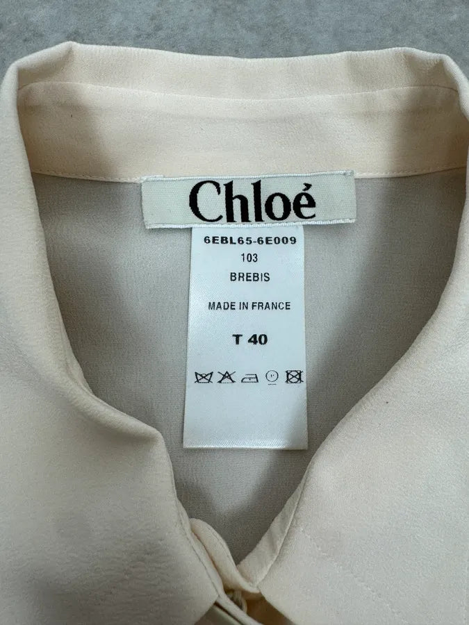 Chloé Creamy Beige Buttoned Classy Shirt FzKSlcD 7