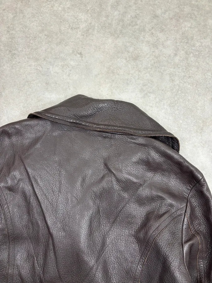2000s Chloé Dark Chocolate Asymmetrical Leather Multi-Pocket Jacket mvDjLZv 5