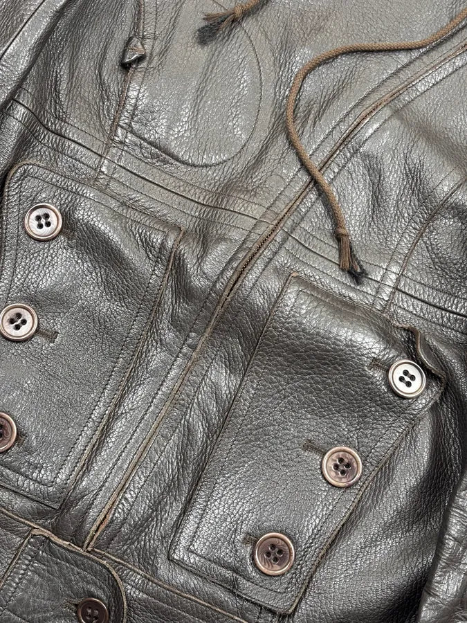 2000s Chloé Dark Chocolate Asymmetrical Leather Multi-Pocket Jacket mvDjLZv 8