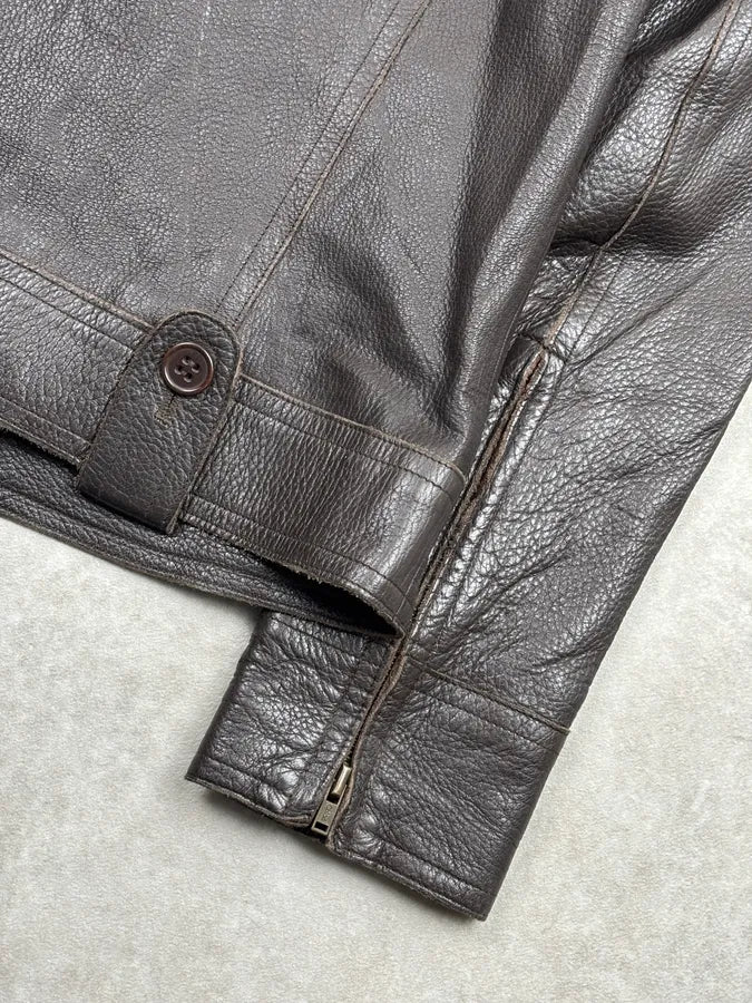 2000s Chloé Dark Chocolate Asymmetrical Leather Multi-Pocket Jacket mvDjLZv 9