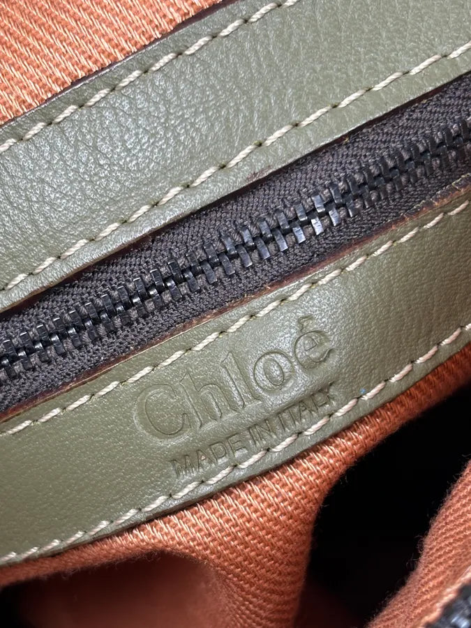 Chloé Khaki Green Silverado Python Leather Handle Bag ogaVyKR 15