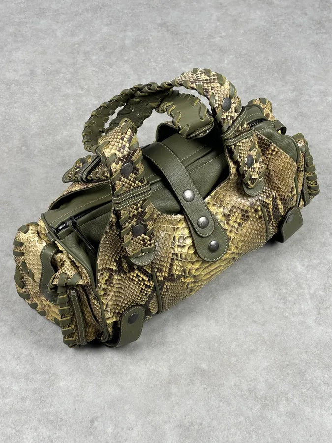 Chloé Khaki Green Silverado Python Leather Handle Bag ogaVyKR 5
