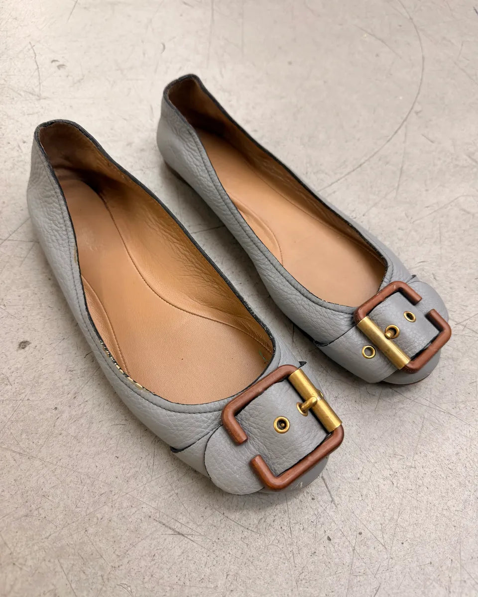 Chloé Light Blue Leather Ballet Flats iZwdWhk 1