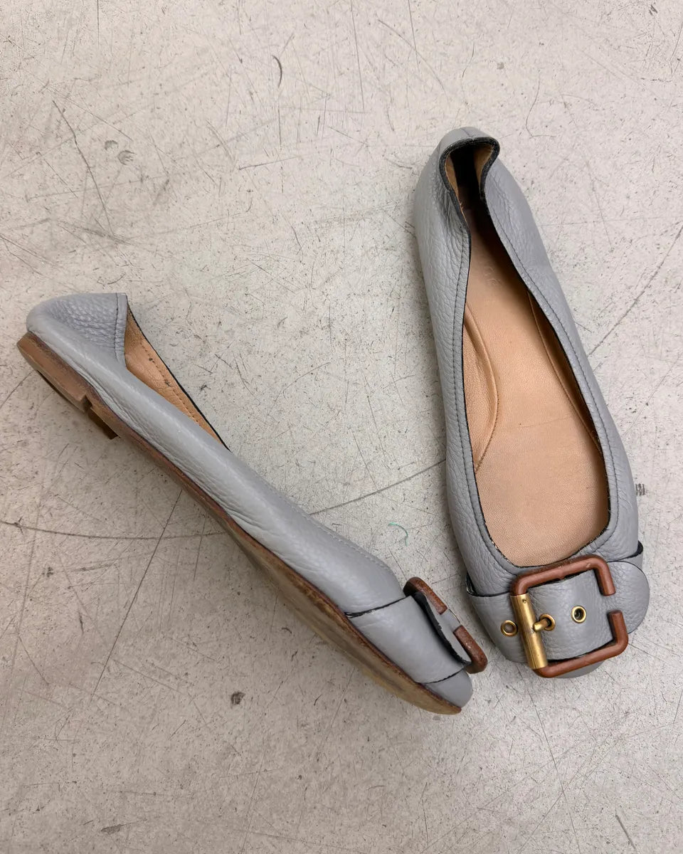 Chloé Light Blue Leather Ballet Flats iZwdWhk 3