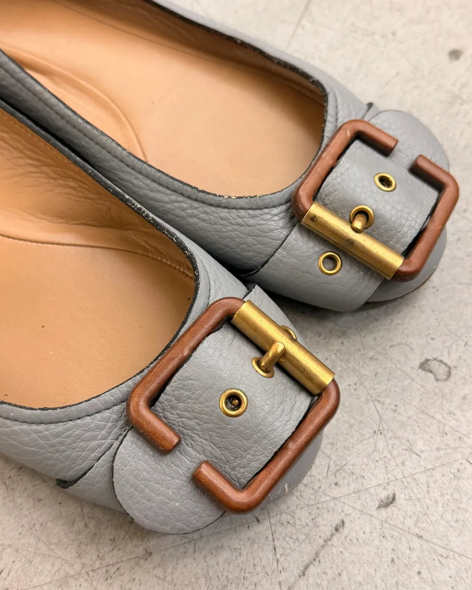 Chloé Light Blue Leather Ballet Flats iZwdWhk 7