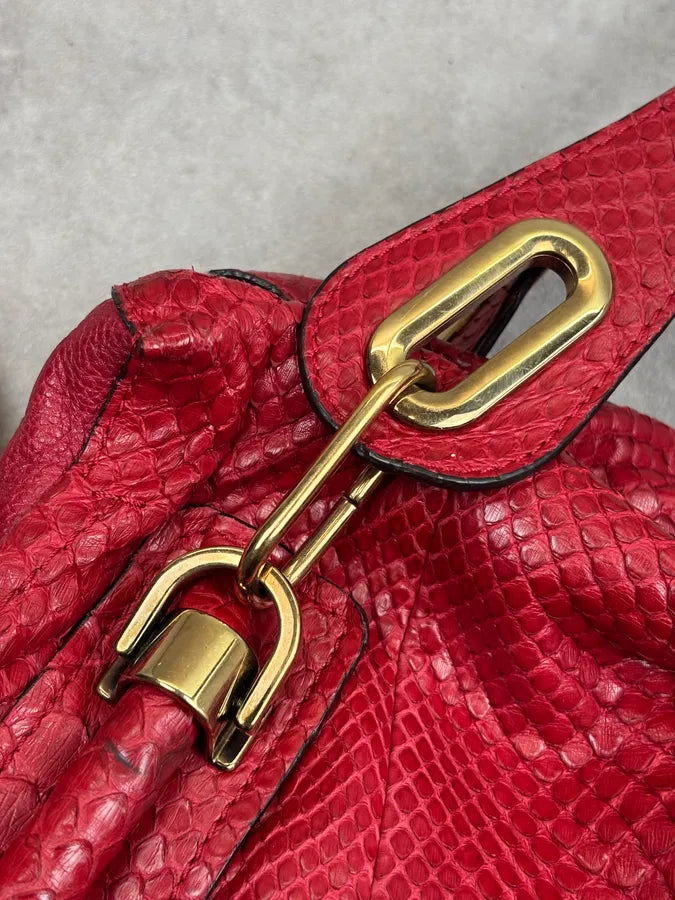 Chloé Red Python Leather Handle Bag HQwyRwD 10