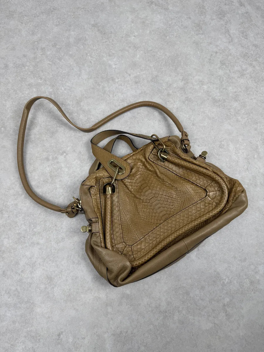 Chloe Python Leather Khaki Green Paraty Handle Bag lMmzMBG 2
