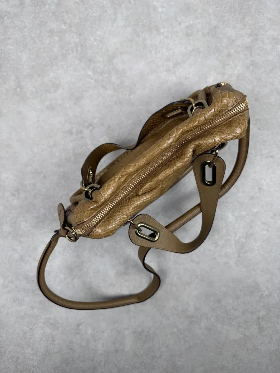 Chloe Python Leather Khaki Green Paraty Handle Bag lMmzMBG 6