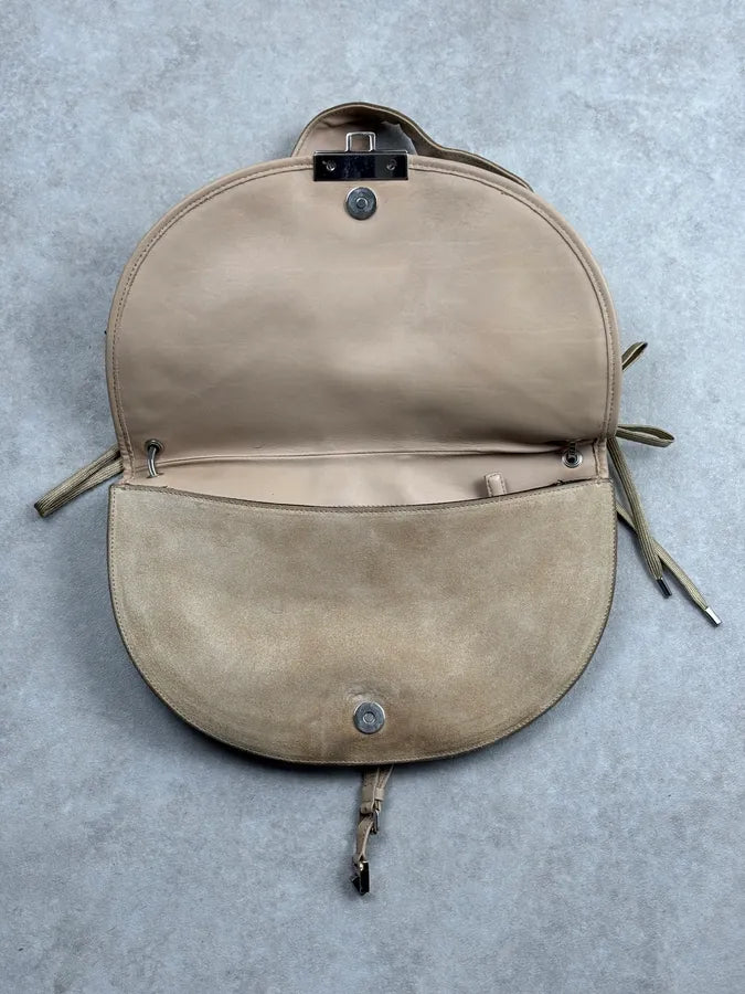 AW2002 Christian Dior Beige Suede Lace-Up Shoulder Bag by Galliano OGfRdLh 16