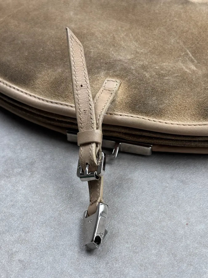 AW2002 Christian Dior Beige Suede Lace-Up Shoulder Bag by Galliano OGfRdLh 13