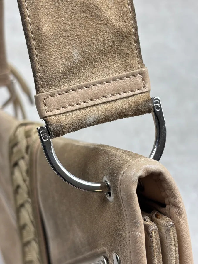 AW2002 Christian Dior Beige Suede Lace-Up Shoulder Bag by Galliano OGfRdLh 10