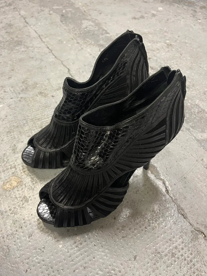 Christian Dior Black Python Leather Heels nBXdFhu 2