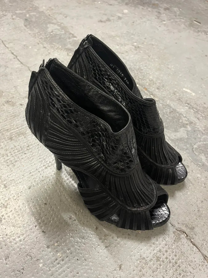 Christian Dior Black Python Leather Heels nBXdFhu 5
