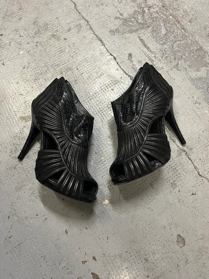 Christian Dior Black Python Leather Heels nBXdFhu 3