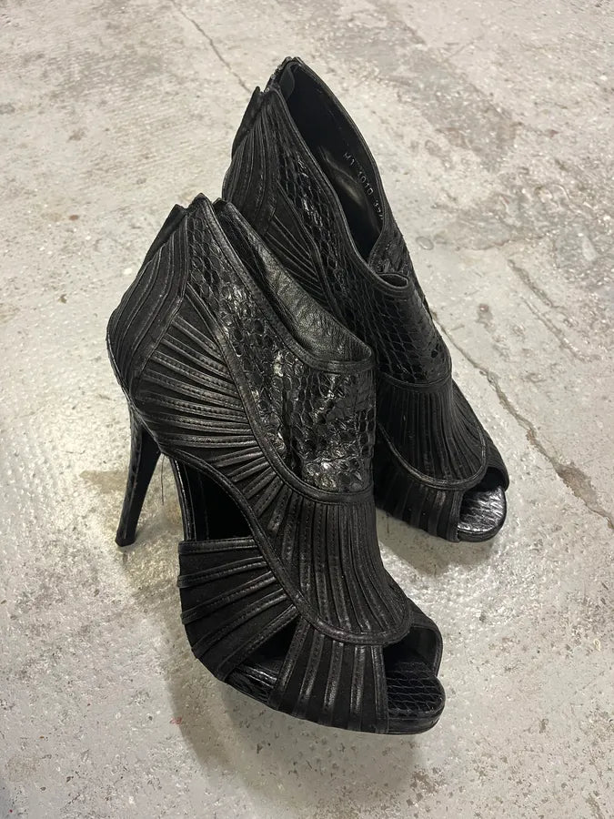 Christian Dior Black Python Leather Heels nBXdFhu 3