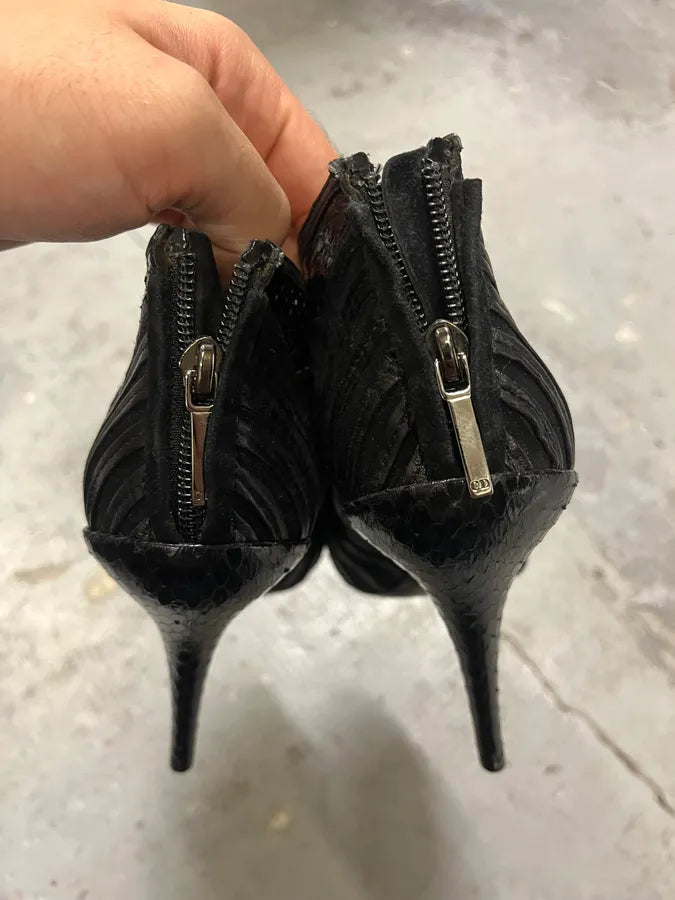 Christian Dior Black Python Leather Heels nBXdFhu 6