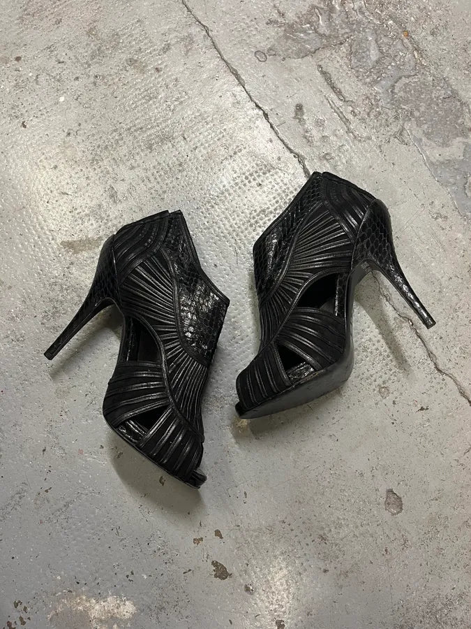 Christian Dior Black Python Leather Heels nBXdFhu 6