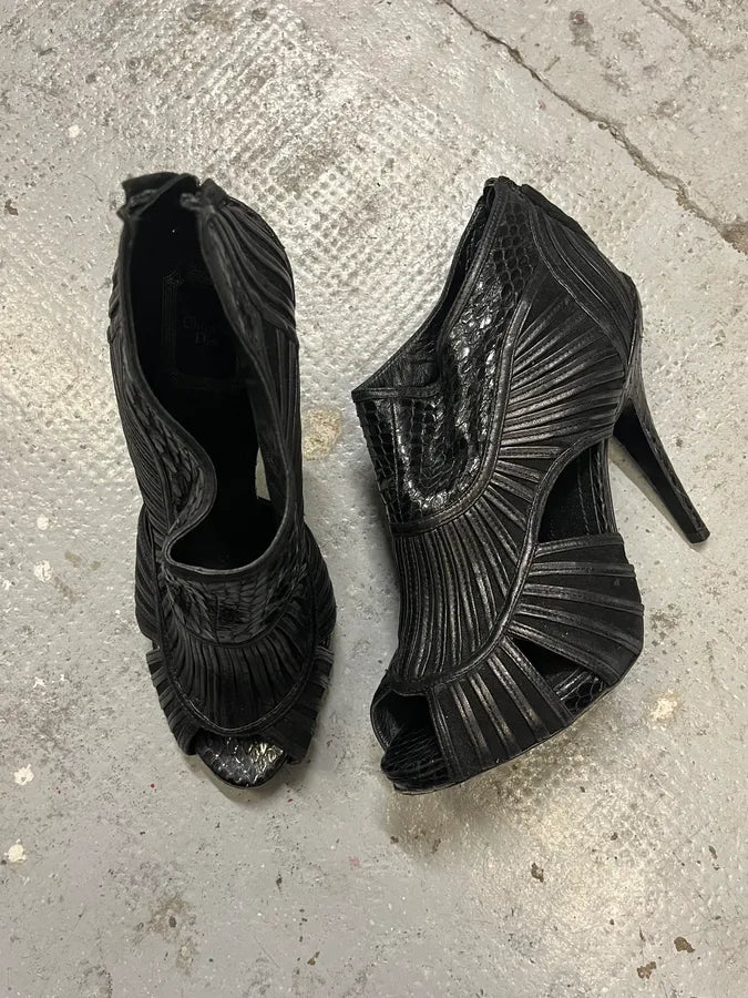 Christian Dior Black Python Leather Heels nBXdFhu 10