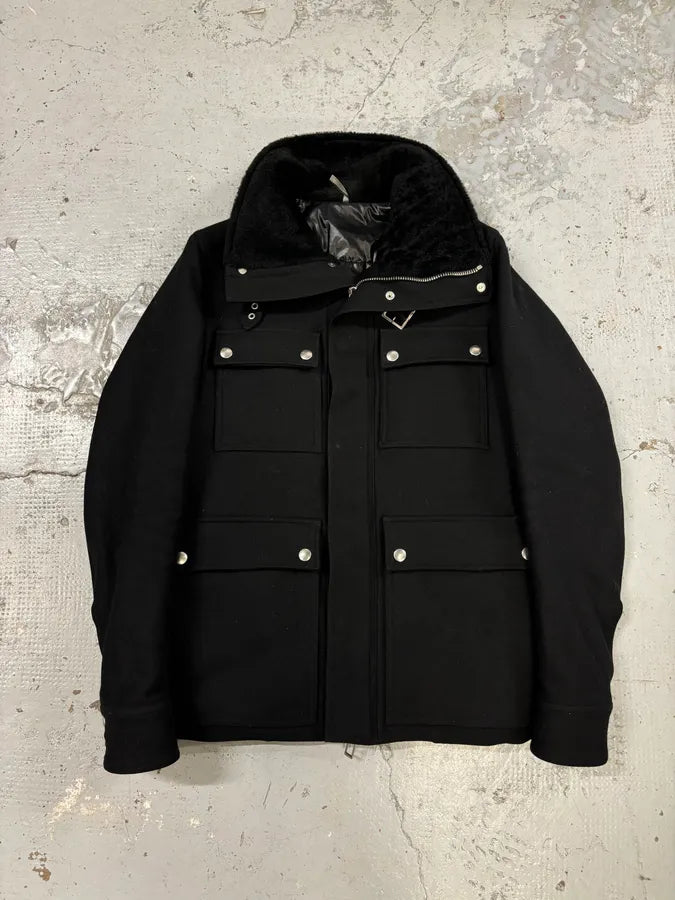 AW2009 Dior Black Wool Multi-Pocket Classy Coat by Kris Van Assche JsoggUI 0