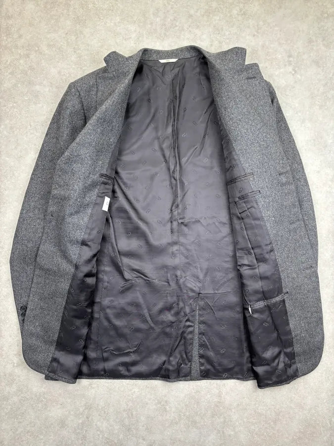 1990s Christian Dior Grey Wool Blazer & Pants Suit Set GDqXlUN 8