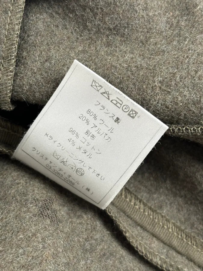 AW2006 Christian Dior Khaki Wool Contrast Stitch Blazer Jacket ymGBxsn 12