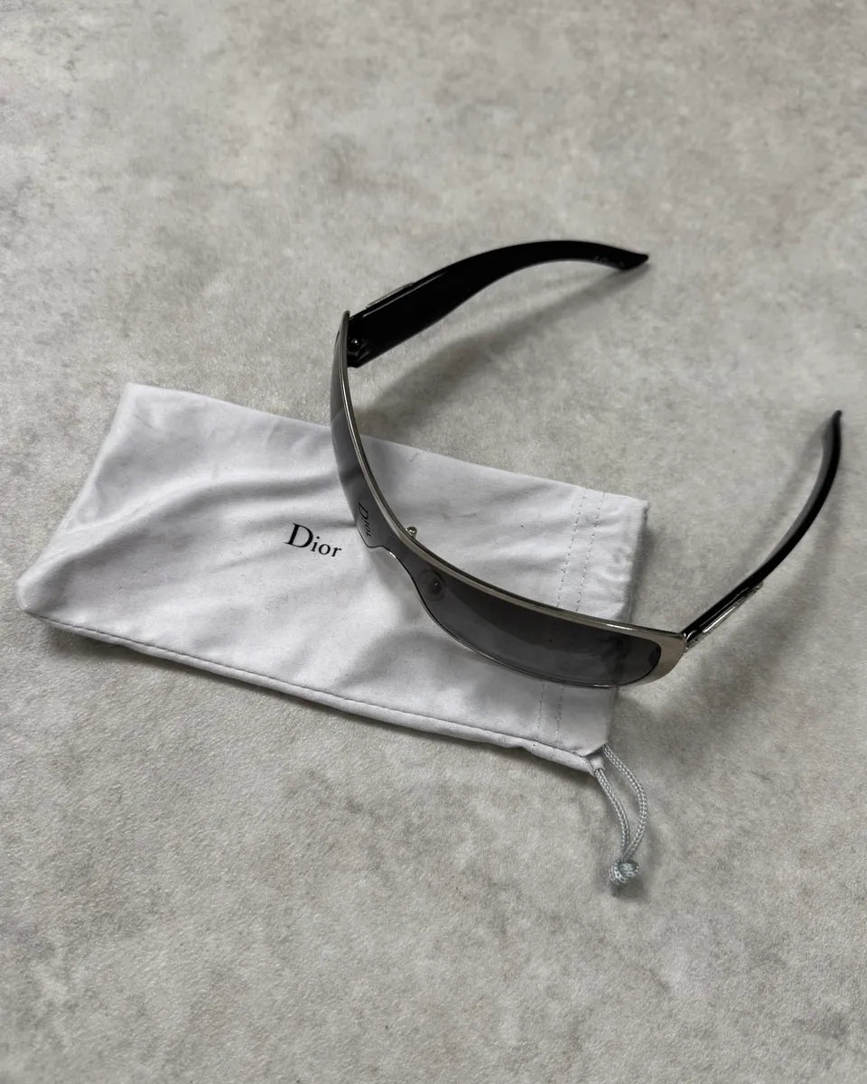 Christian Dior Metal Swarovski Shield Black Sunglasses FEdisVt 0