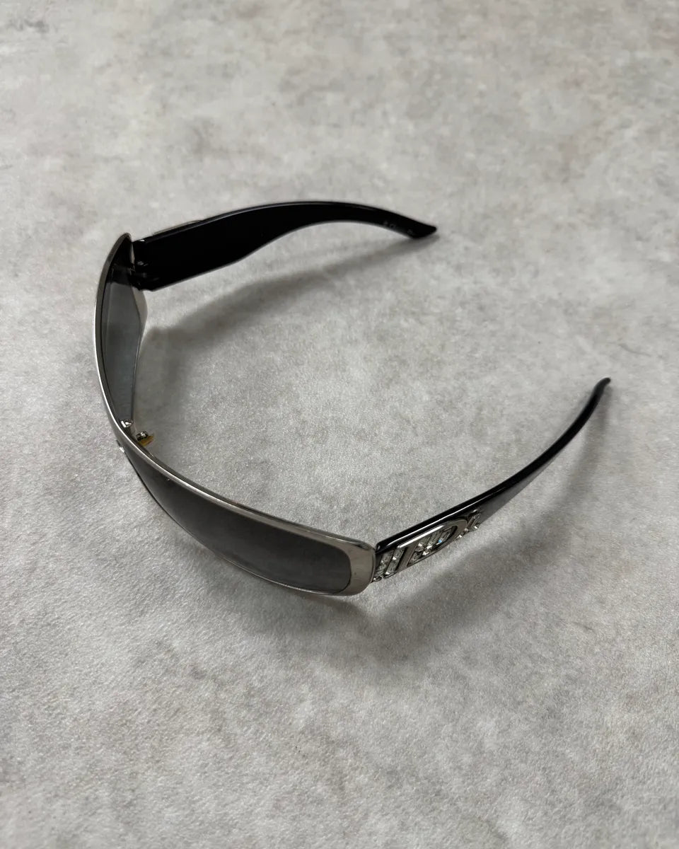 Christian Dior Metal Swarovski Shield Black Sunglasses FEdisVt 4