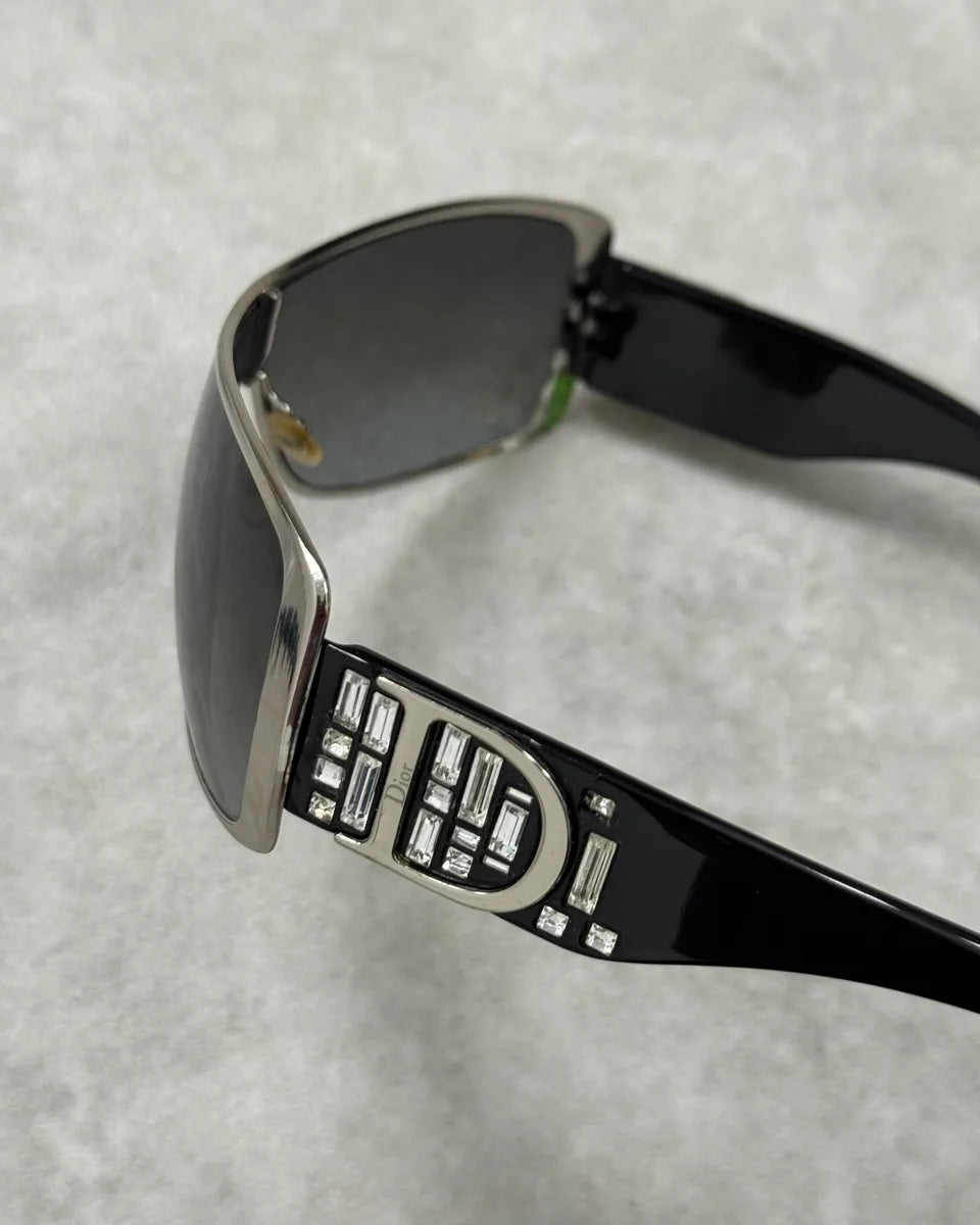 Christian Dior Metal Swarovski Shield Black Sunglasses FEdisVt 5