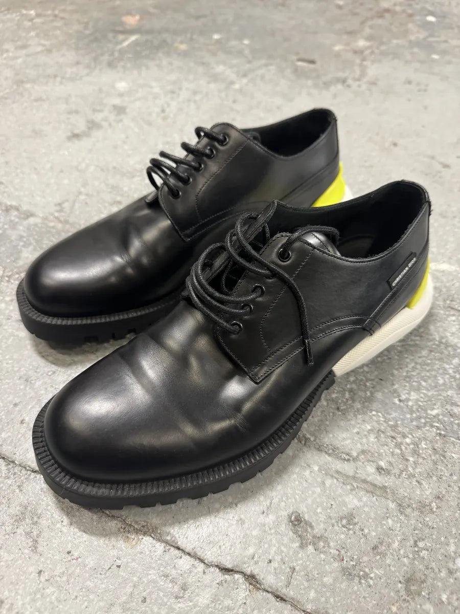 Christian Dior Yellow & Black Derby Leather Shoes by Kim Jones (40.5eu/us7.5) 1