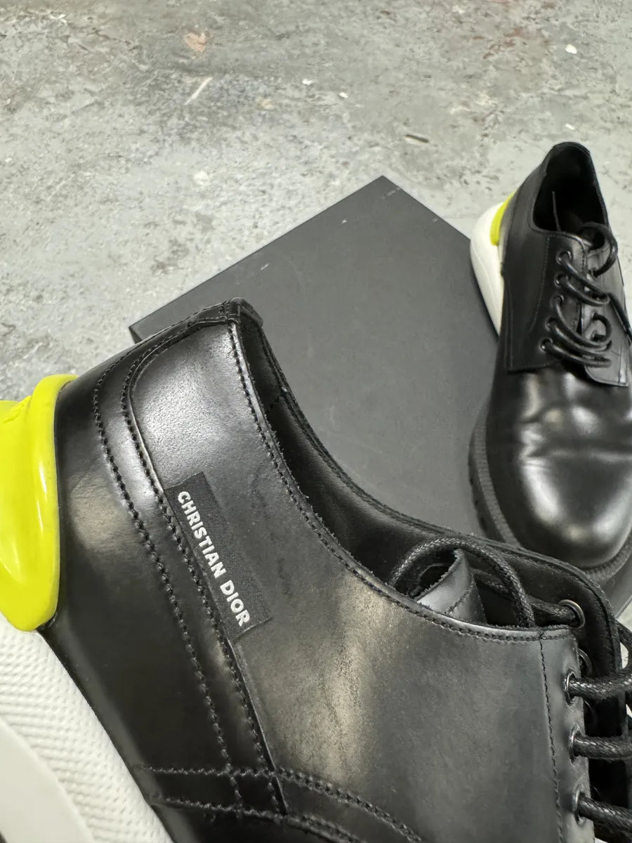 Christian Dior Yellow & Black Derby Leather Shoes by Kim Jones (40.5eu/us7.5) 8