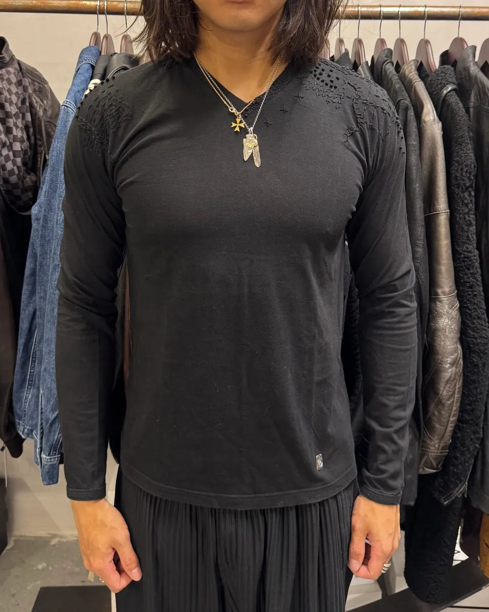 Christian Lacroix V Neck Distressed Longsleeves MYTsKtk 1