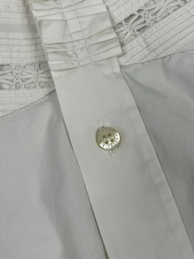 Christian Lacroix White Embroidered Plastron Shirt vOzGpaQ 11
